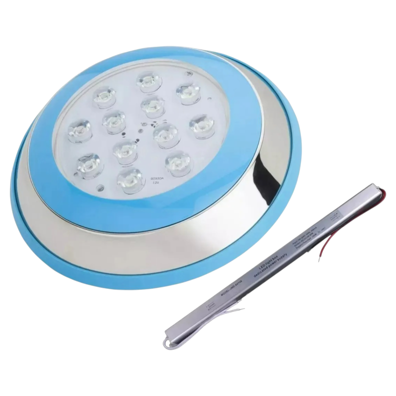 Foco Piscina Multicolor Acero Inox 24V 18W con Adaptador