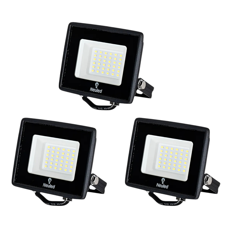 3 Proyectores de area Led Ecostreet 50W Luz Fria Negro