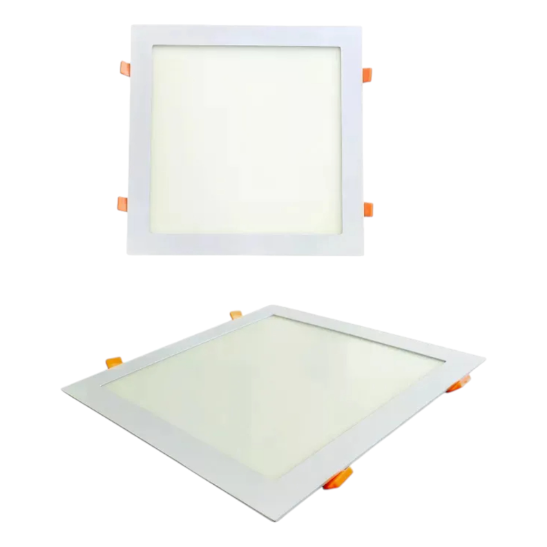2 Focos Panel Led 18W Cuadrado Embutido 220V Luz Cálida