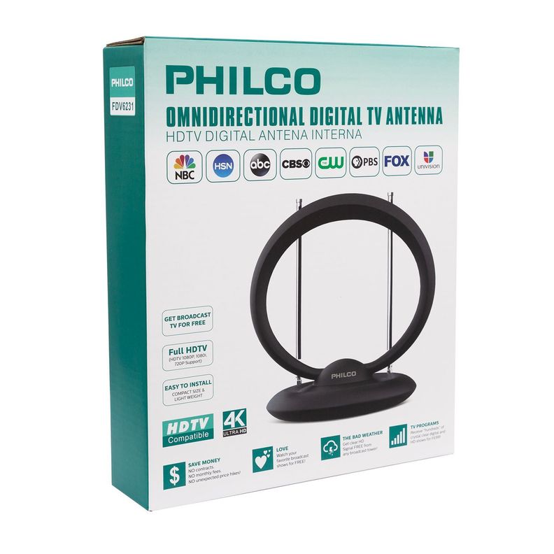 Antena Hd Tv Hd Analoga Digital Interior Philco -3