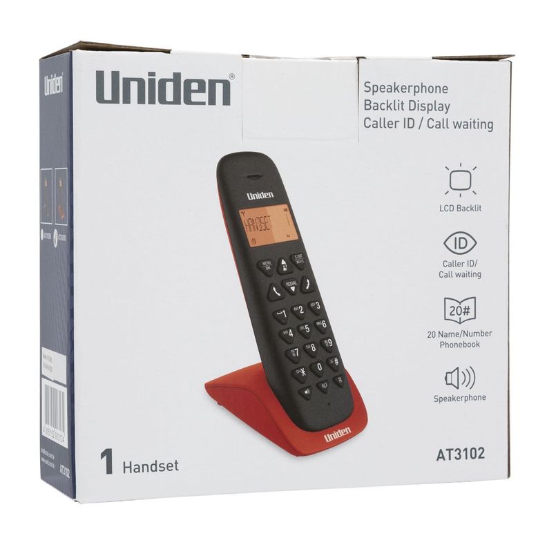 Telefono inalambrico Uniden AT3102 Rojo-4
