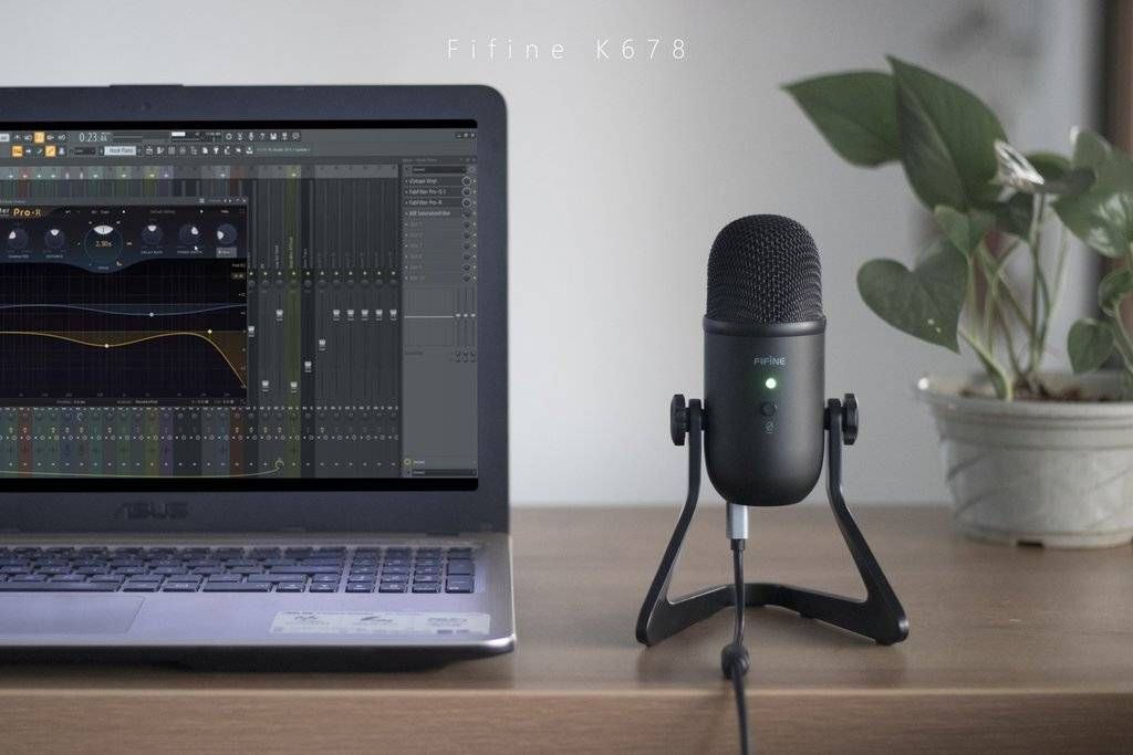 Microfono Fifine Condensador Negro USB K678-2