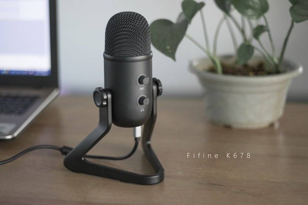 Microfono Fifine Condensador Negro USB K678-5
