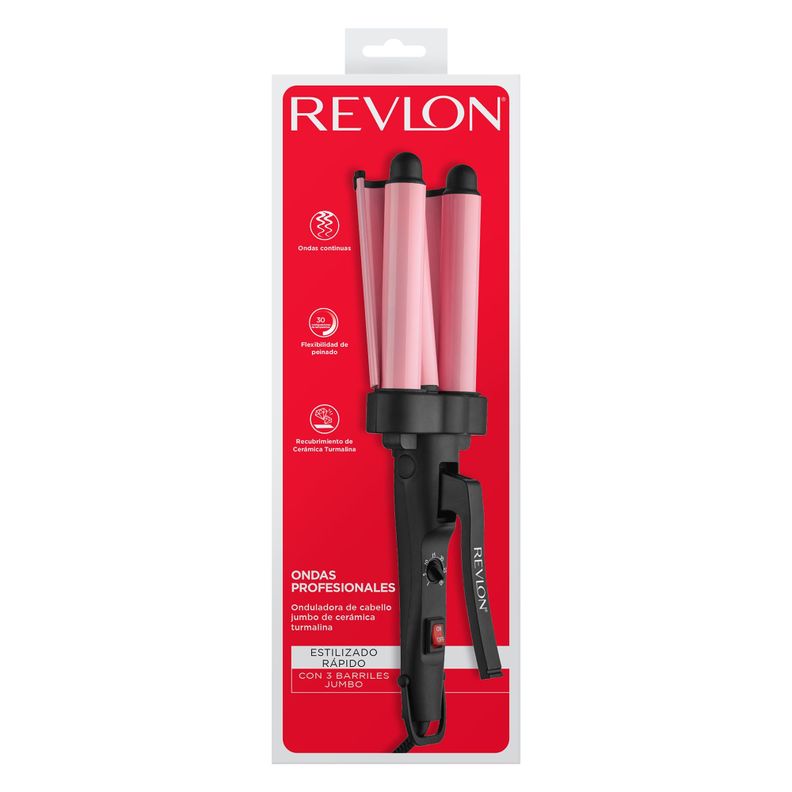 Ondulador Waver Jumbo De 3 Barriles Rosa-2