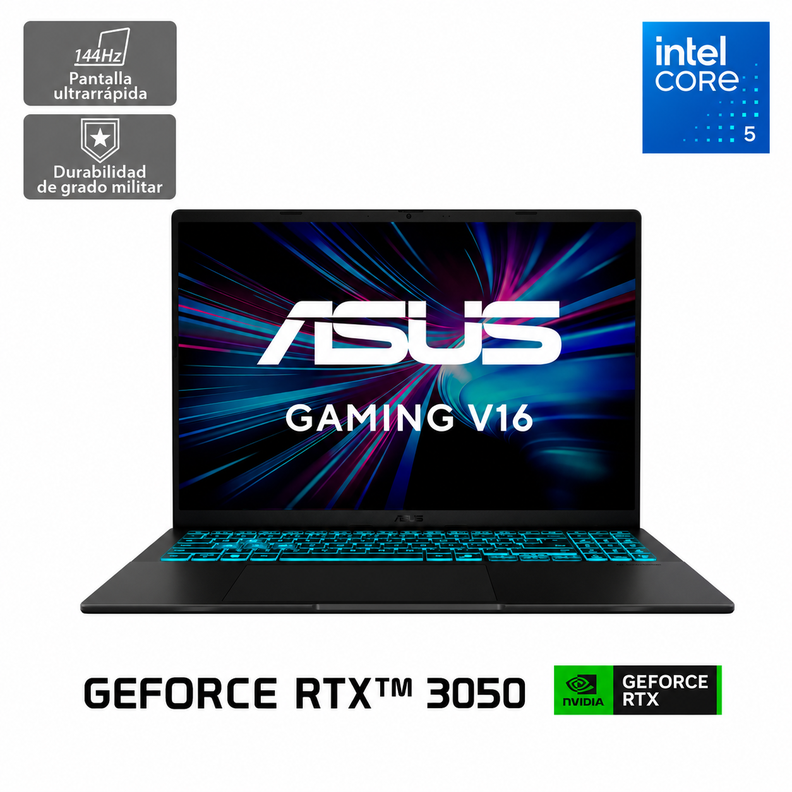 Notebook Gamer Asus V16 Intel Core 5 210H RTX 3050 6GB 16 144Hz 8GB RAM 512GB SSD Windows 11