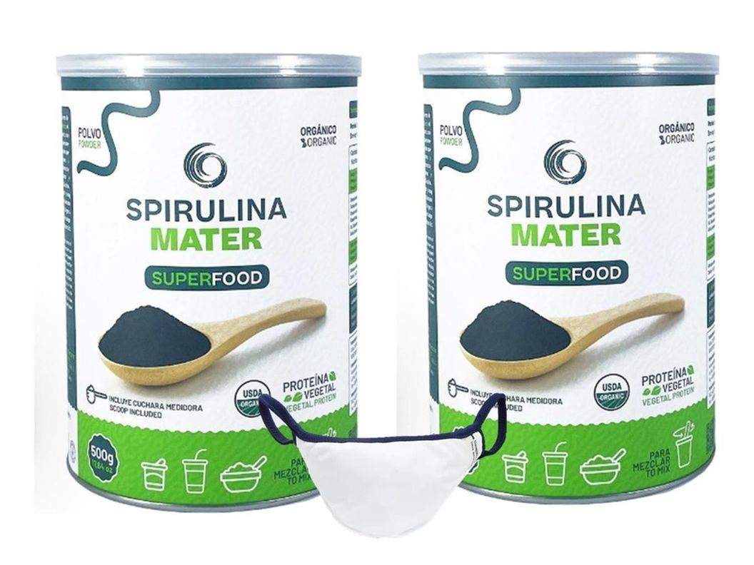 Promo Spirulina Mater 2 X 500g + Mascarilla Con Cobre-0