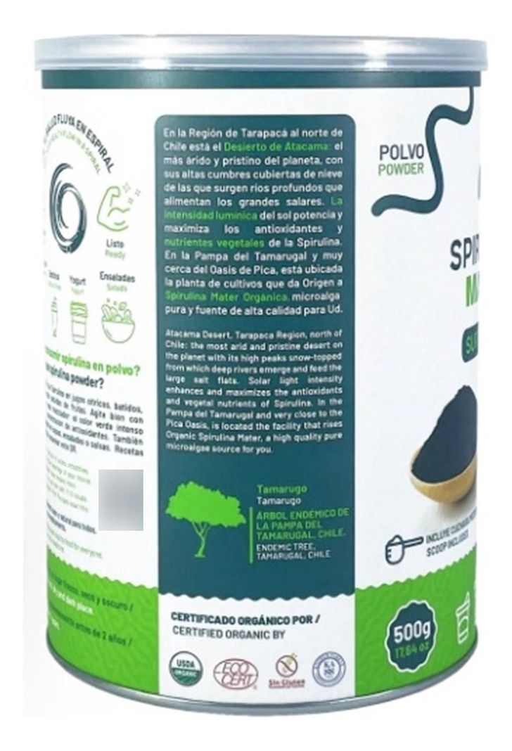 Promo Spirulina Mater 2 X 500g + Mascarilla Con Cobre-2