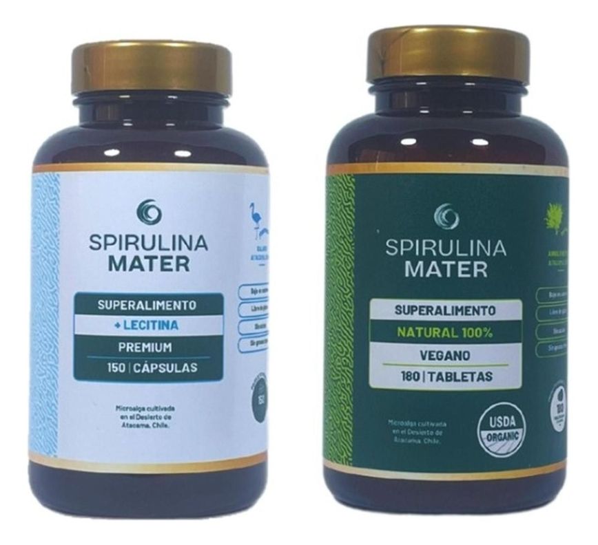 Pack Spirulina con Lecitina + Spirulina 180 Tabletas.-0