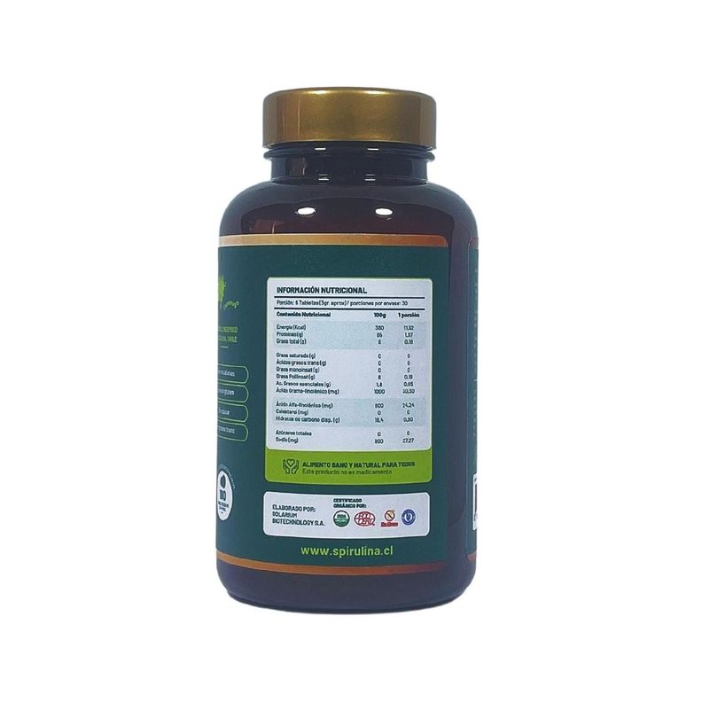 Pack Spirulina con Lecitina + Spirulina 180 Tabletas.-3