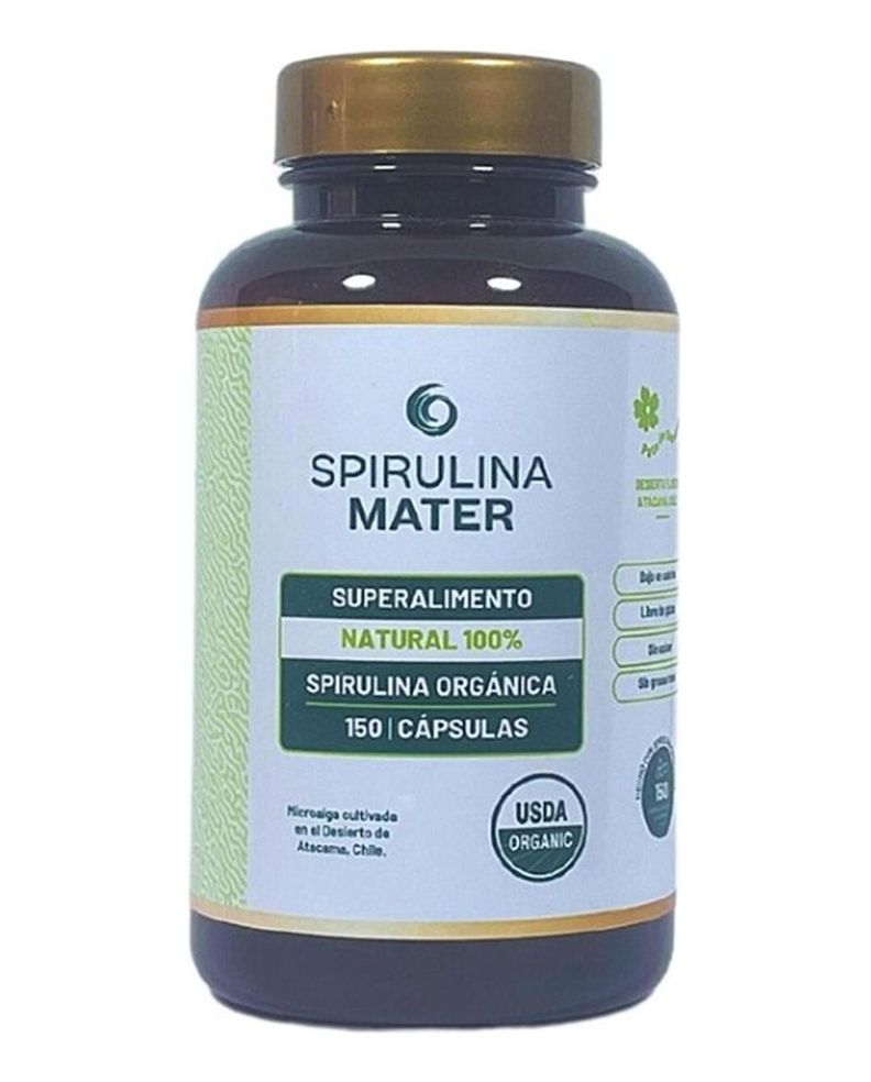 Spirulina Orgánica 100% Natural 150 Cápsulas.-0