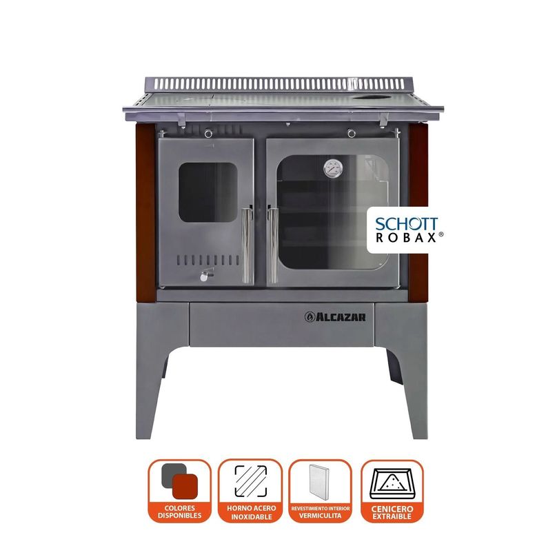 Cocina a Leña Alcazar Europea S800 Burdeo-1