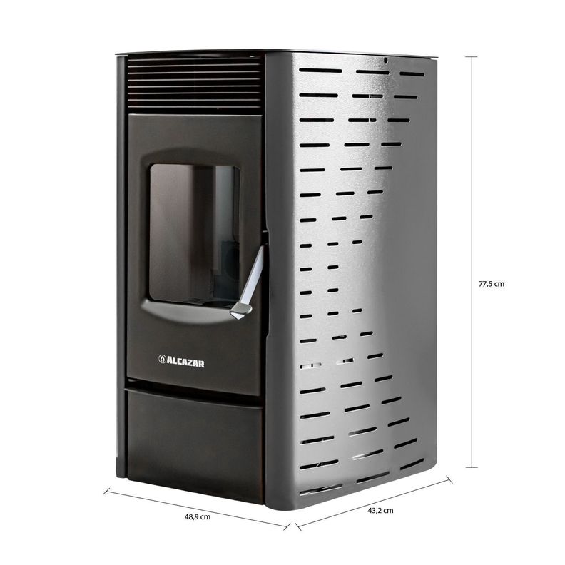 Estufa a Pellet Alcazar P1800 Gris-2