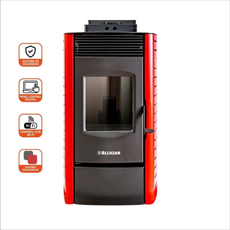 Estufa a Pellet Alcazar P1800 Burdeo-1