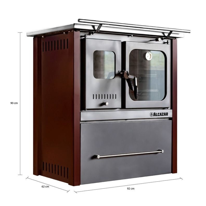 Cocina a Leña Alcazar Europea M90 Burdeo-7