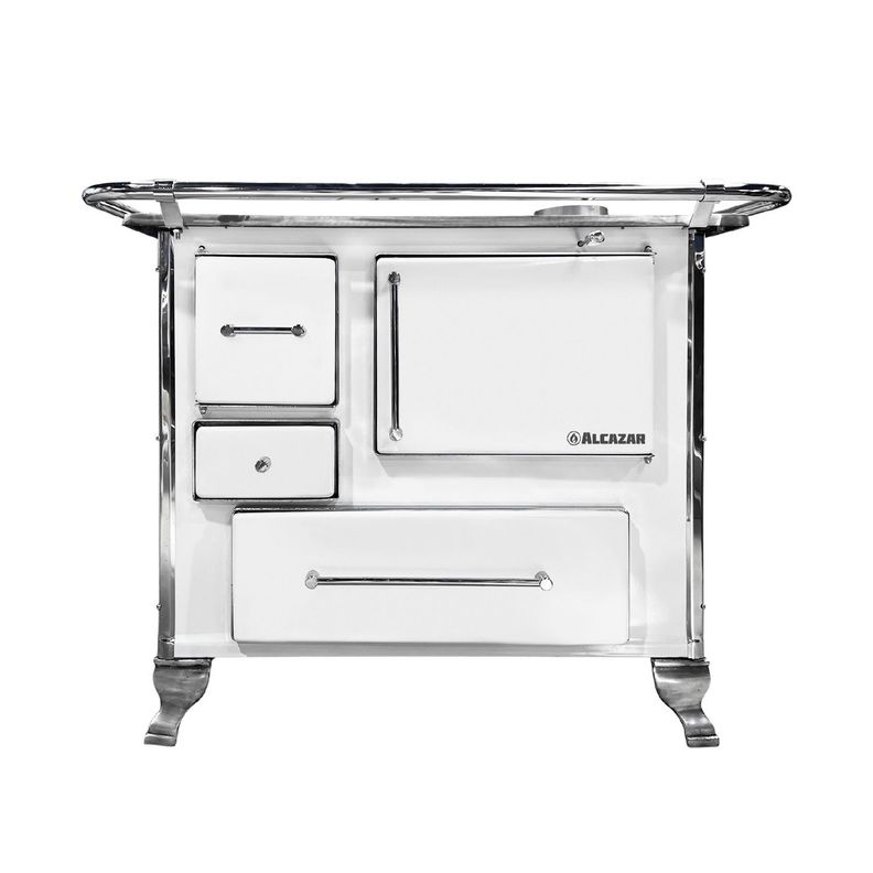 Cocina a Leña Alcazar Llaima Mueble 90 Blanco-0