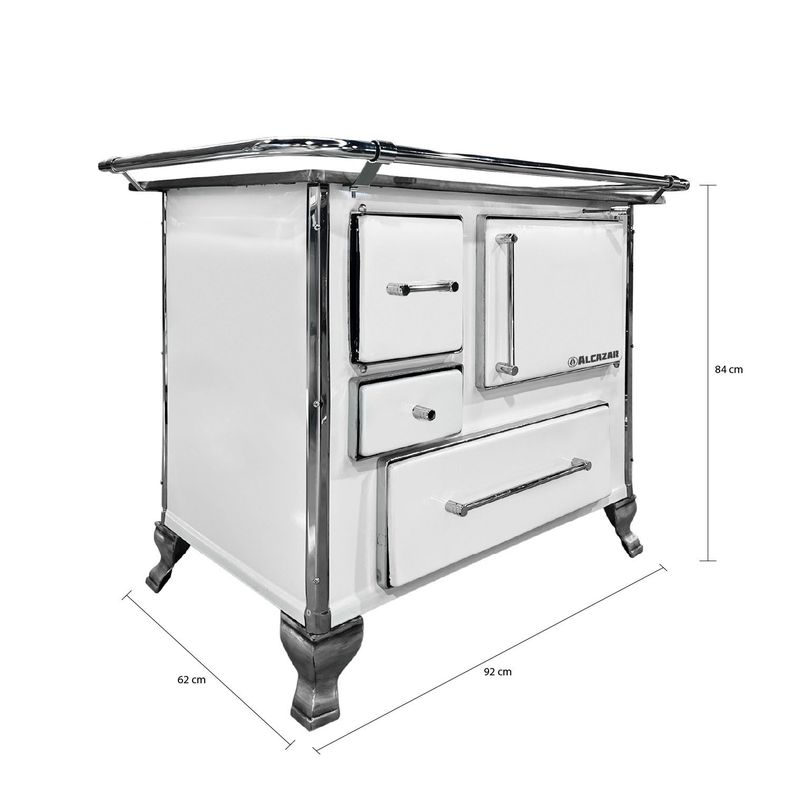 Cocina a Leña Alcazar Llaima Mueble 90 Blanco-1