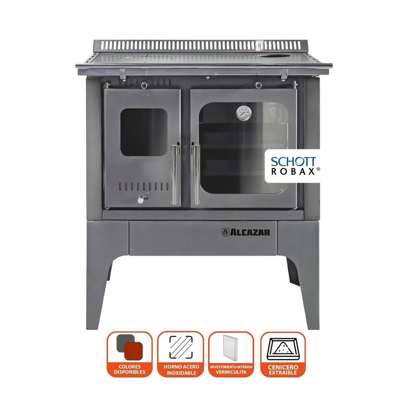 Cocina a Leña Alcazar Europea S900 Gris-2