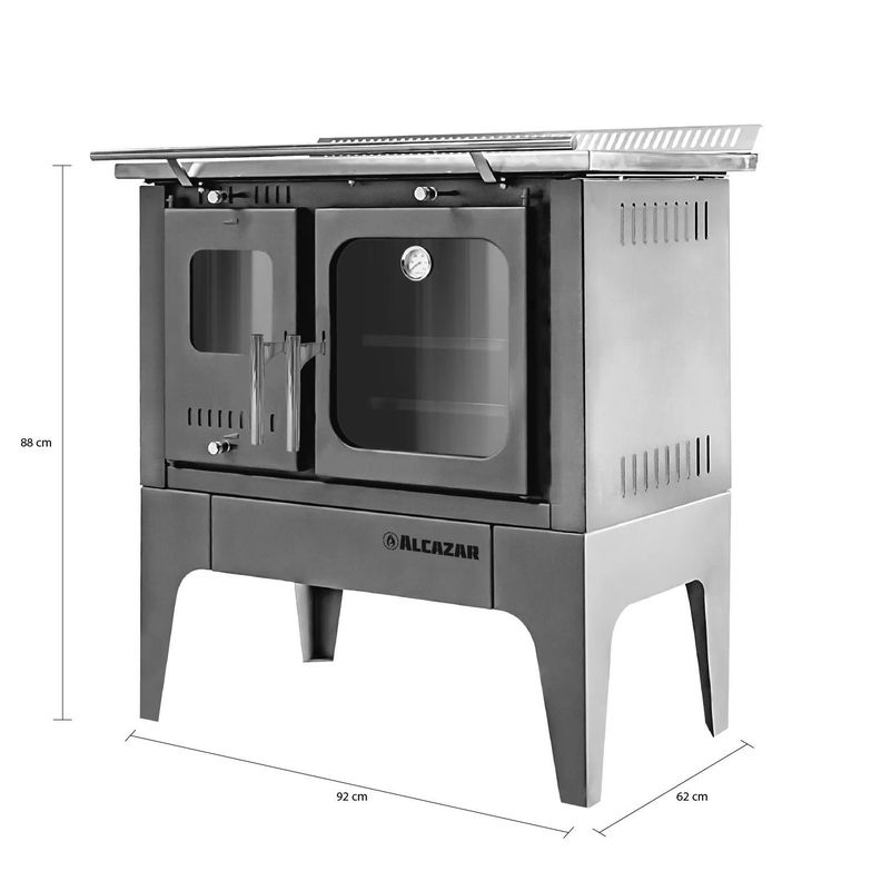 Cocina a Leña Alcazar Europea S900 Gris-4