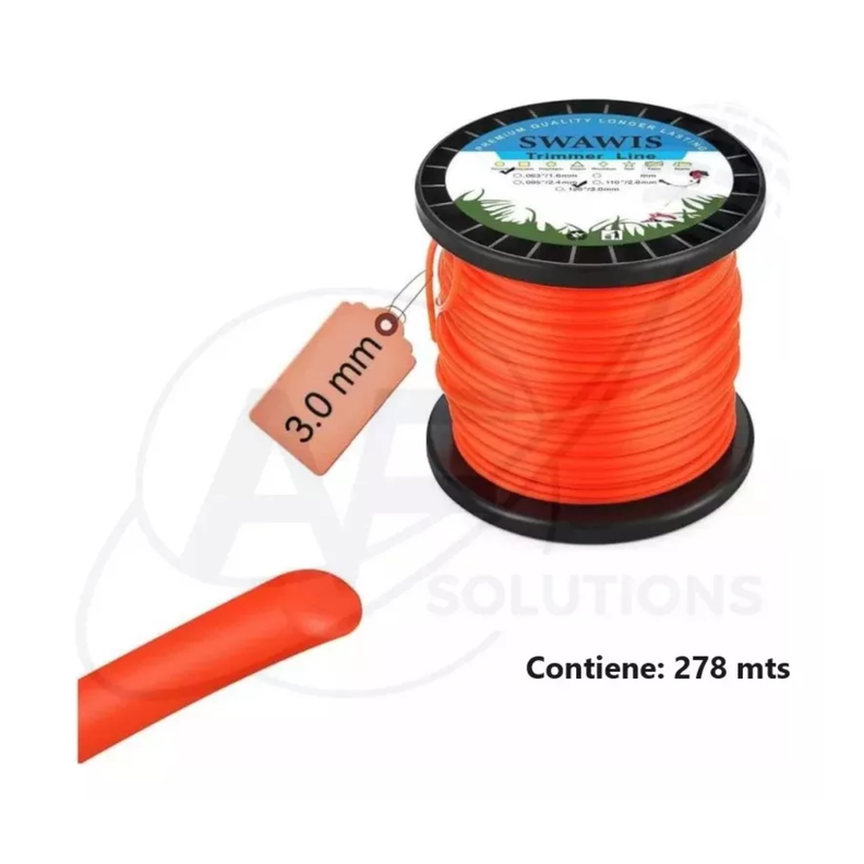 Hilo Nylon Redondo Desbrozadora 3.0mm 5lbx 278mts-1