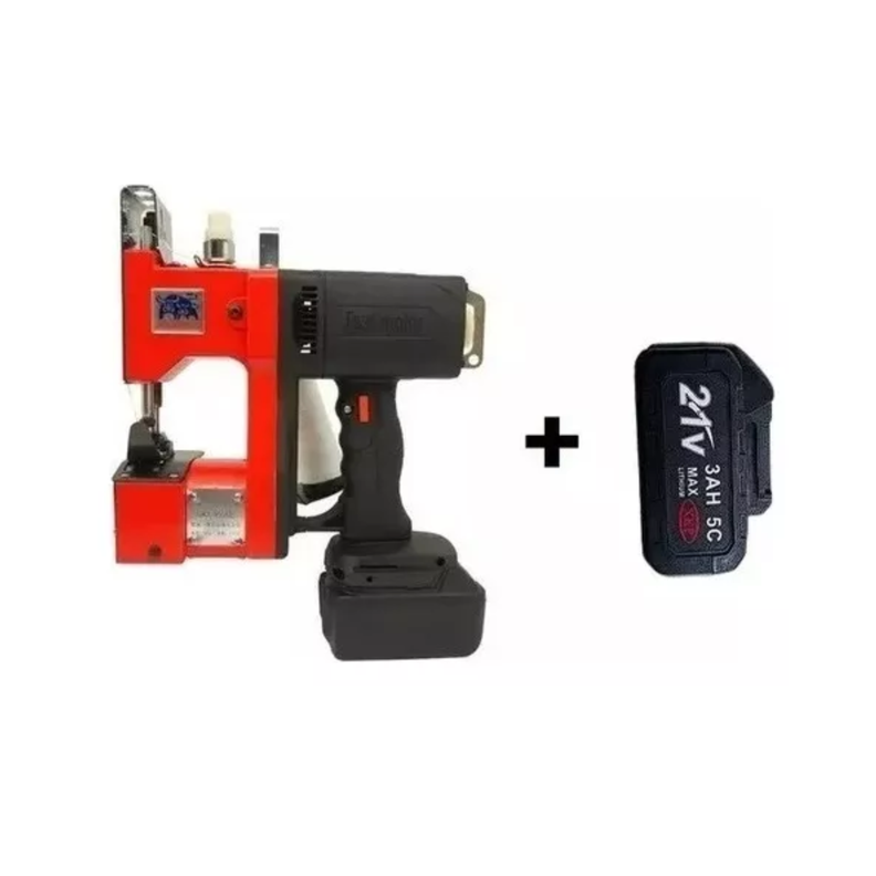 Máquina Cosedora De Sacos Inalámbrica + 1 Bateria Adicional Color Rojo-1