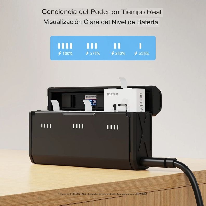 Cargador triple + 2 baterías Enduro para GoPro Hero 13 Black-5