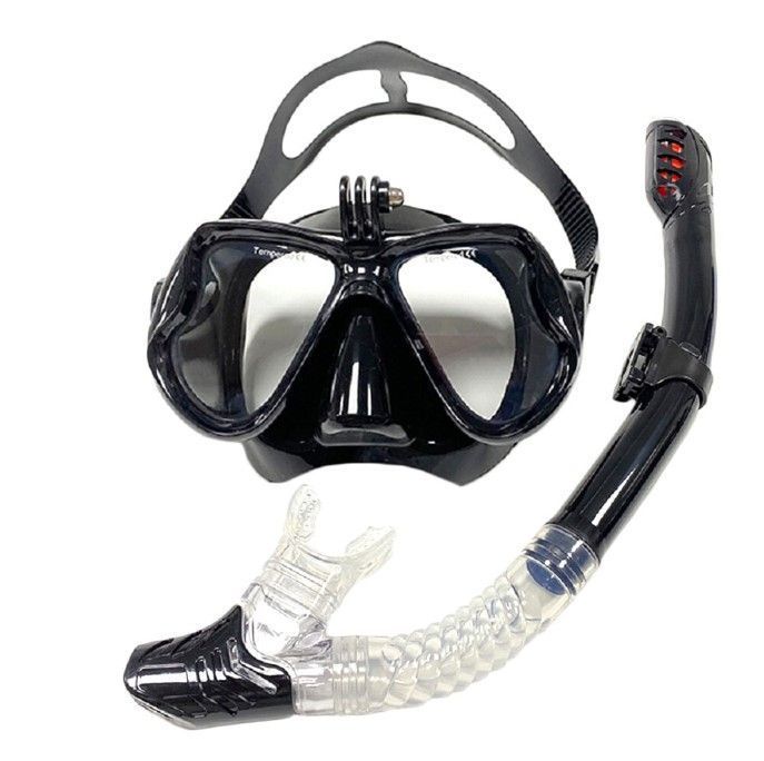 Snorkel + Tubo para cámaras deportivas Negro-0
