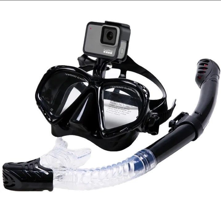 Snorkel + Tubo para cámaras deportivas Negro-1