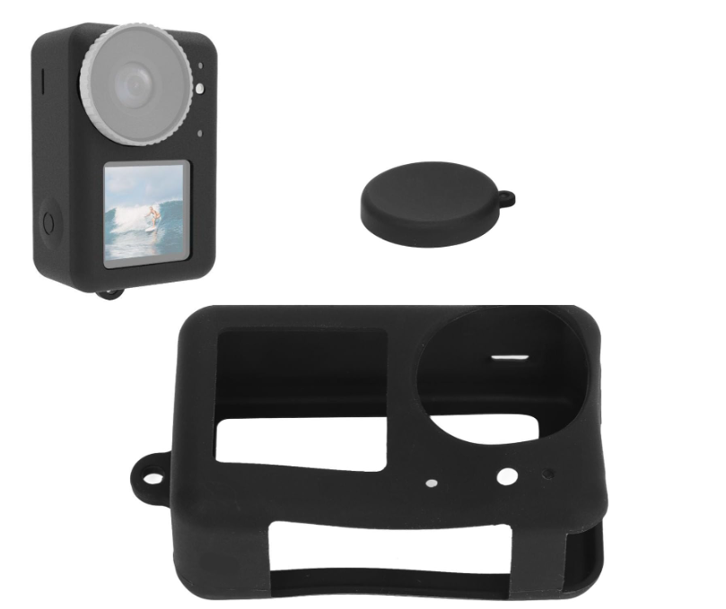 Funda de Silicona para DJI Osmo Action 3-4-5 Pro +Tapa Lente-0