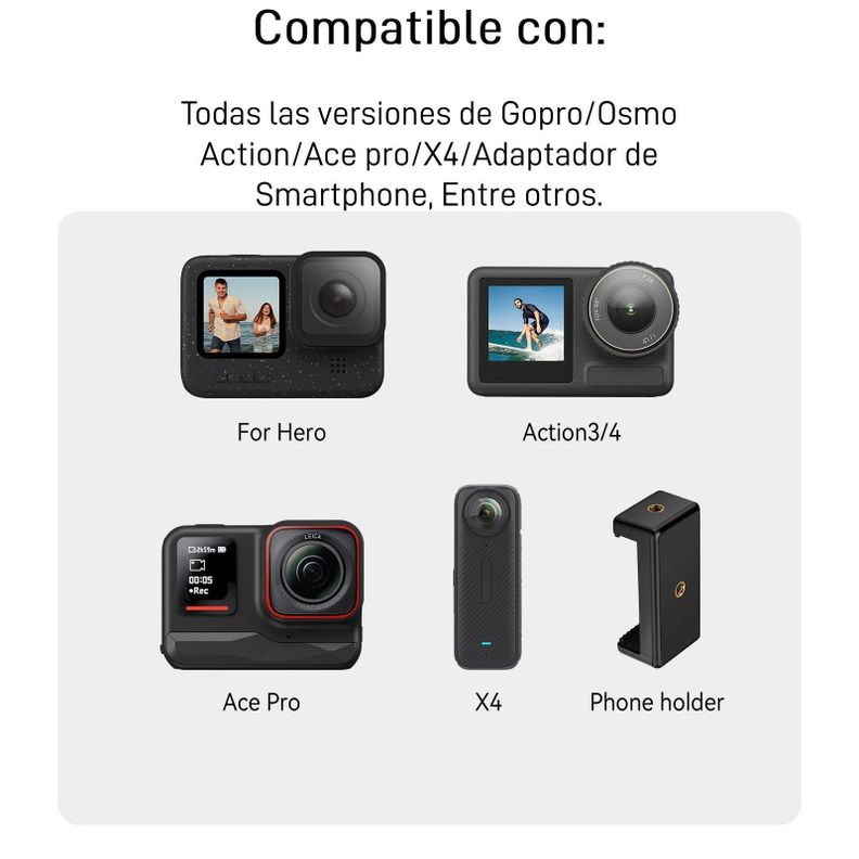 Trípode Selfie de Cámaras Deportivas Gopro u Otras 2.0 - Telesin-5