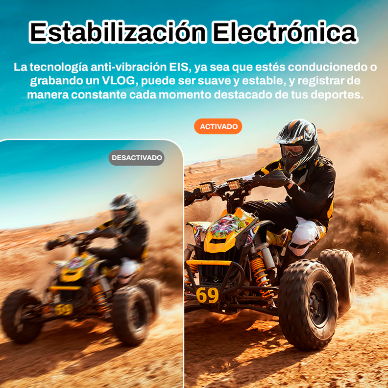 Cámara Deportiva Ausek 5K 30FPS Acción Pantalla Dual Touch-3
