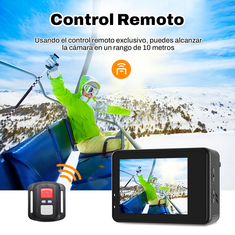 Cámara Deportiva Ausek 5K 30FPS Acción Pantalla Dual Touch-4