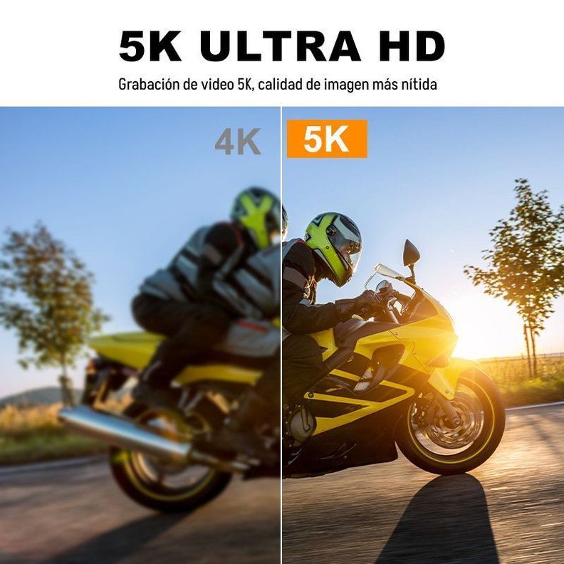 Cámara Deportiva Ausek 5K 30FPS Acción Pantalla Dual Touch-6