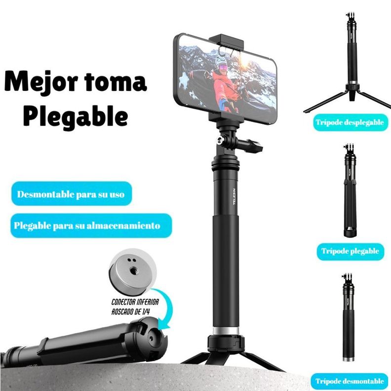 Bastón Selfie Trípode Para Smartphone Y Cámara GoPro U Otras-2