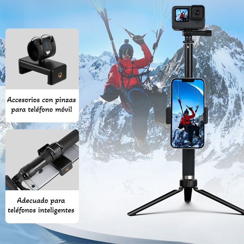 Bastón Selfie Trípode Para Smartphone Y Cámara GoPro U Otras-7