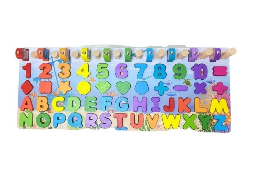 Juego Madera Didactico Número, Abecedario y Pesca 80 piezas-2