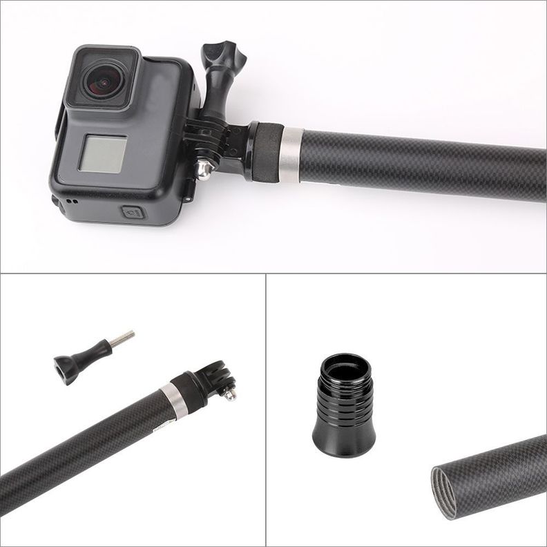 Bastón Selfie 2.7M de fibra de carbono para Gopro u otras Cámaras deportivas-5