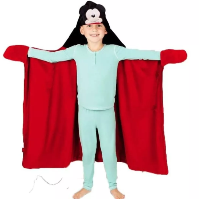 Manta Mickey Mouse Frazada de Polar con Capucha de 80x130 cm-0