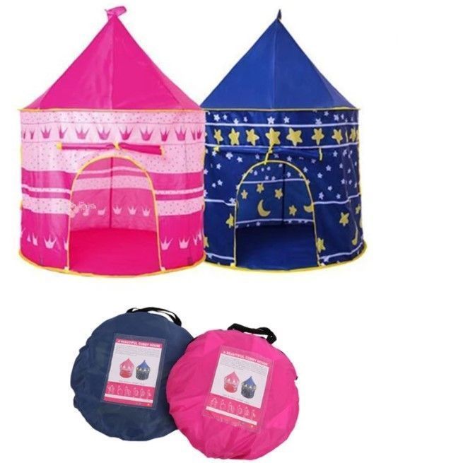 Carpa Castillo Niño Niña portatil - Azul-2