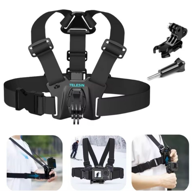 Arnés De Pecho + J + Tornillo Para GoPro y otras Cámaras -1