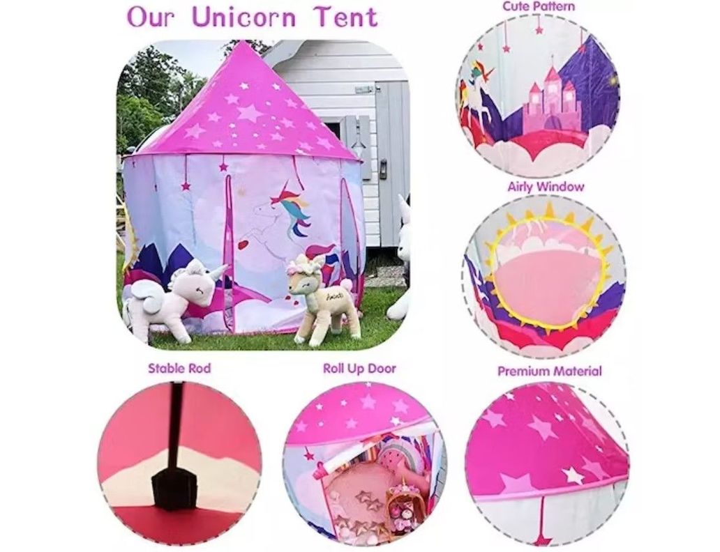 Carpa Castillo Unicornio Princesa para Niñas-2