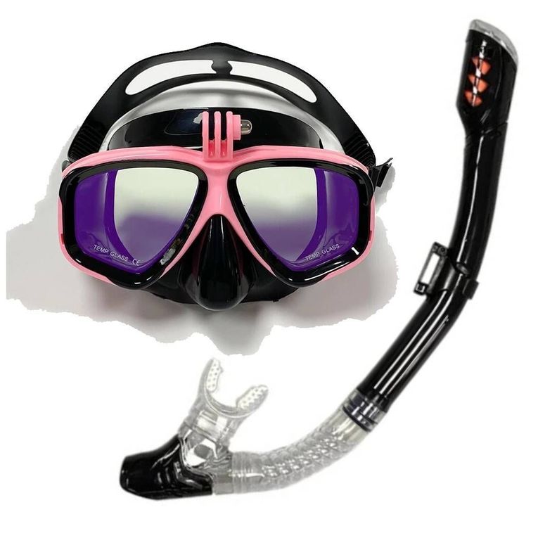 Snorkel con Tubo Rosado cámara deportiva Gopro u otras-0