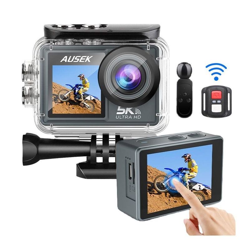 Cámara Deportiva Ausek 5K 24MP UltraHD con Accesorios Acción-0