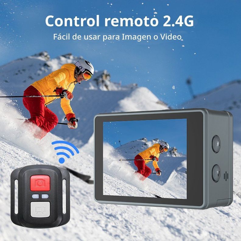 Cámara Deportiva Ausek 5K 24MP UltraHD con Accesorios Acción-2