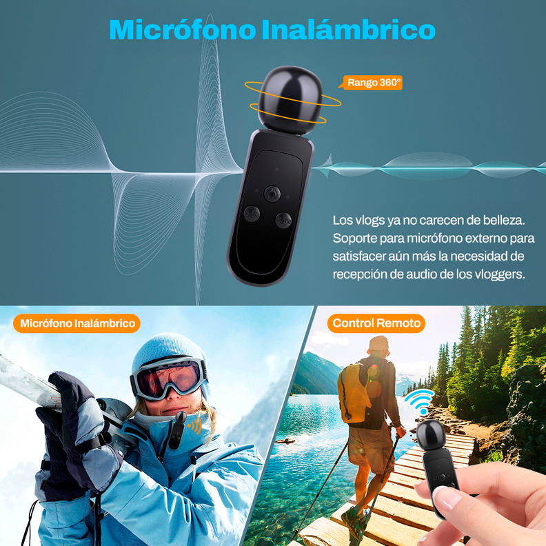 Cámara Deportiva Ausek 5K 24MP UltraHD con Accesorios Acción-4