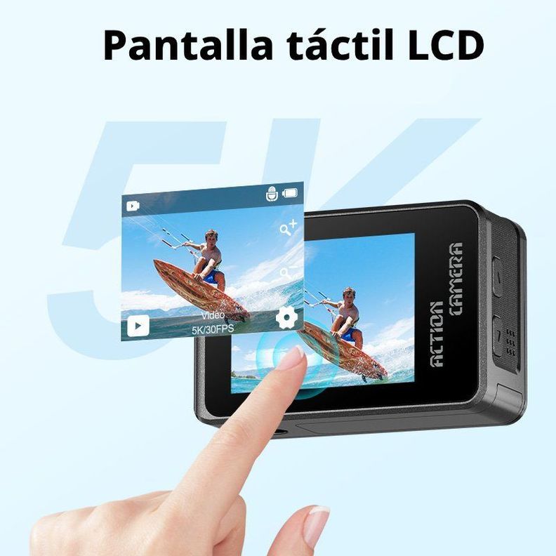 Cámara Deportiva 5K 24MP UltraHD con Microfono y Accesorios-1