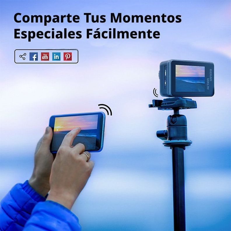 Cámara Deportiva 5K 24MP UltraHD con Microfono y Accesorios-2