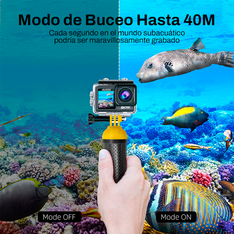 Cámara Deportiva 5K 24MP UltraHD con Microfono y Accesorios-4