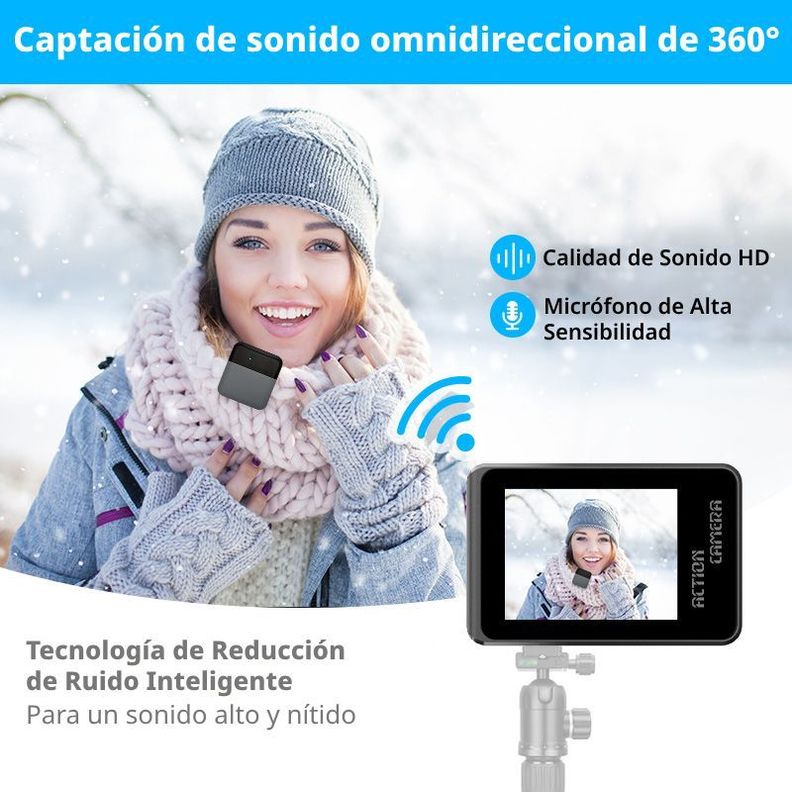Cámara Deportiva 5K 24MP UltraHD con Microfono y Accesorios-6