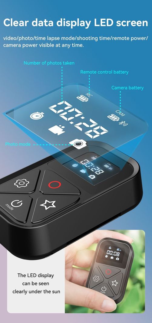 Nuevo control remoto Bluetooth para cámaras GoPro Hero 13/12/11/10/9/8 y Max-7