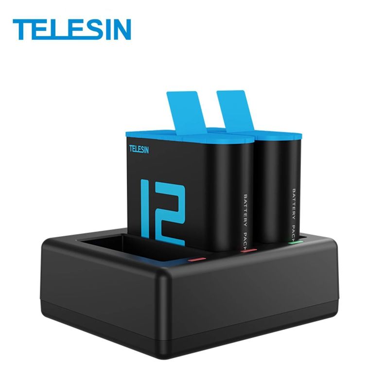 Cargador triple + 2 baterías para GoPro Hero 9/10/11/12 - Telesin-2